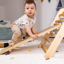 Joybex Montessori tabule s kroky S 80 x 25 x 2 cm hnědá