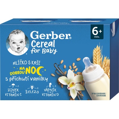 Gerber Cereal mliečko s kašou vanilka 2 x 200 ml