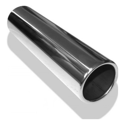 FOX Nerezová koncovka výfuku na zváranie / Typ 12 / okruhlá / zafalcovaná / rovná / v priemere 80 mm / Dĺžka 300 mm