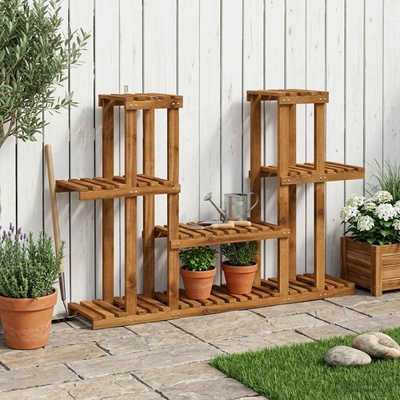 vidaXL Стойка за растения Натурално 123 x 25 x 78, 5 см (903100)