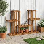 vidaXL Стойка за растения Натурално 123 x 25 x 78, 5 см (903100)