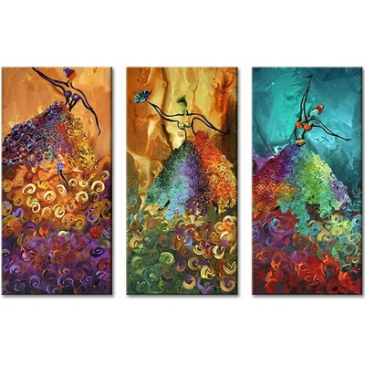 Maľovaný obraz na stenu TANEČNICE - 90x70 cm / Klasický 2 cm
