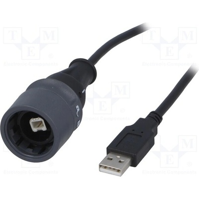 Bulgin PXP6040/B/2M00 USB 2.0, USB A vidlice, USB B vidlice, IP66,IP68,IP69K, 1A