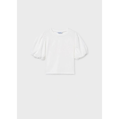 Mayoral tričko s krátkým balónovým rukávem bílé