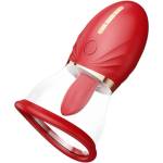 SuperLove Magic Tongue Pleasure 3in1 Sucking, Licking & Vibrating Red