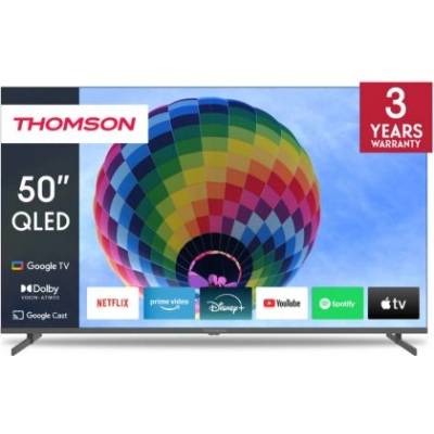 50" QLED Google TV; 3840 x 2160 (4K UHD), QLED, 60 Hz, DVB-T/T2/C/S/S2, HDR10, Wi-Fi, Bluetooth, LAN, HDMI 2 (2.0) + 2 (2.1), USB 2 (2.0) + 1 (3.0), Side Feet, Dark gray (50QG4S14)