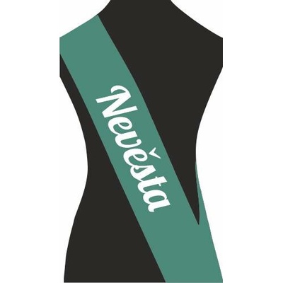 ON-DESIGN Šerpa NEVĚSTA Barva: emerald, Barva potisku: bílá, Fonty písma: Brush Script MT – Zboží Dáma