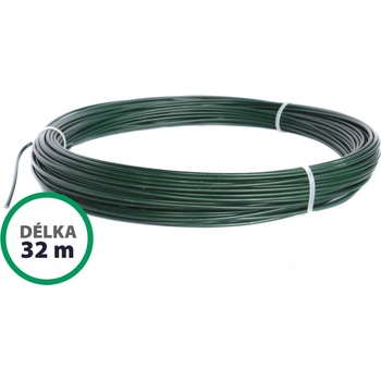 Napínací drát poplastovaný - drát 2,2/3,2 mm, délka 32 m, zelený