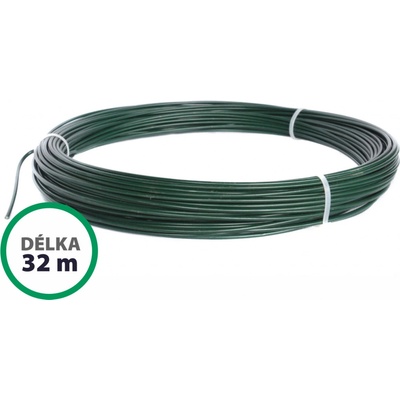 Napínací drát poplastovaný zelený (PVC) 2,2/3,2 mm, délka 32 m