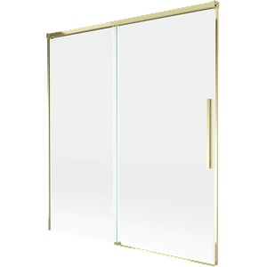 Mexen Rox 2-крилен плъзгащ се параван за вана 150 x 150 см, прозрачен, златен (8C9-150-001-50-00)
