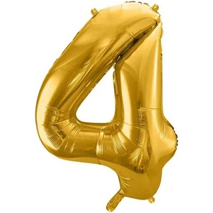Party Deco Фолиев Балон Цифра, Злато - 86см - 4 (fb1m-4-019)