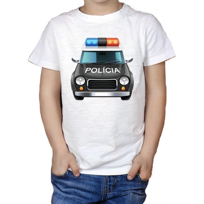 Fajntričko Kids detské tričko Polícia biela