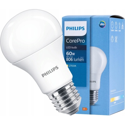Philips LED žiarovka A60 E27 8W 60W teplá biela 2700K