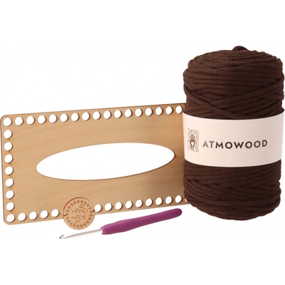 ATMOWOOD Háčkovací sada pro začátečníky - víko na kapesníky