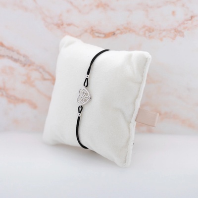 Lillian Vassago šňůrkový náramek se zlatým srdíčkem LLV90-NS003W