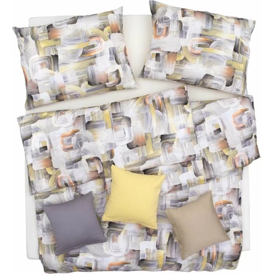 SCANquilt obliečky Art jersey abstrakt zlatohrdzavá 140x200 70x90