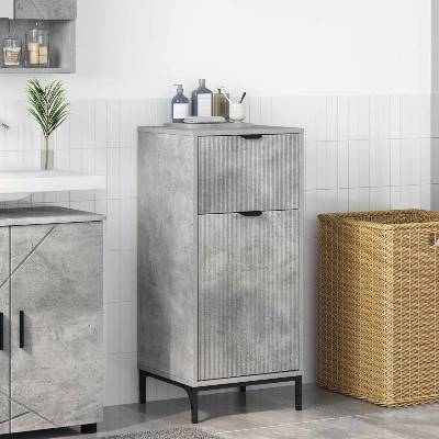vidaXL Шкаф за баня Циментено сиво 39, 5 x 36 x 88 см (883397)