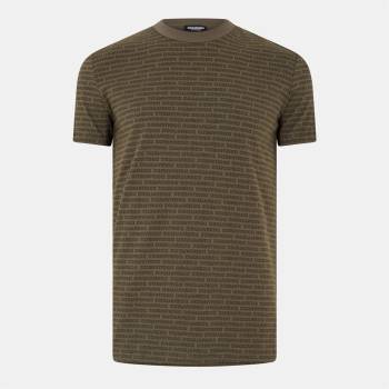 Dsquared2 Тениска DSQUARED2 Men's All Over Logo T-Shirt - Miltary Green