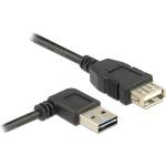 Delock Удължителен кабел Delock EASY-USB, 1 м, EASY-USB2.0 "A" десен/ляв 90s щепсел и USB2.0 "A" гнездо