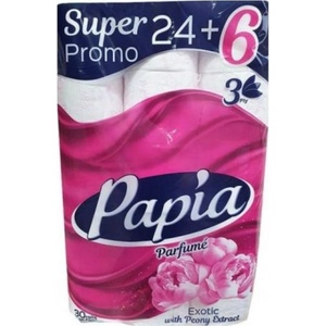  Тоалетна хартия Papia, 24+6 ролки