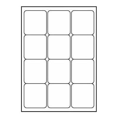 Logo etikety 66mm x 70mm, A4, matné, biele, 12 etikiet, 140g/m2, balené po 25 ks, pre atramentové a laserové tlačiarne