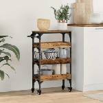 vidaXL Кухненска количка Старо дърво 53 x 20 x 76 см (883022)