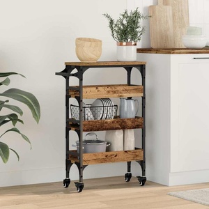 vidaXL Кухненска количка Старо дърво 53 x 20 x 76 см (883022)