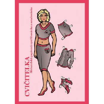 Cvičitelka sběratelská papírová vystřihovánka a omalovánka