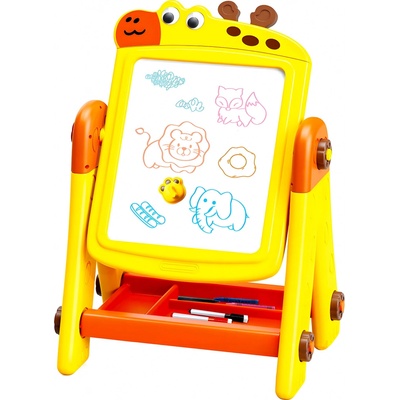 Detská tabuľa na fixky 2v1 Aga4Kids DS5623 žltá