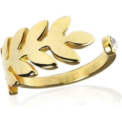BM Jewellery Dámský prsten gold z chirurgické oceli S281080
