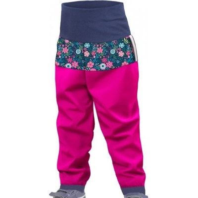 Unuo batolecí LETNÍ softshellové kalhoty Květinky fuchsiová