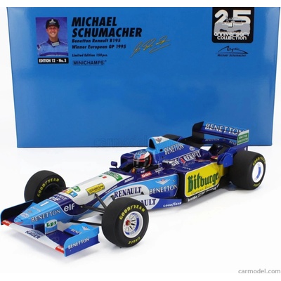 Minichamps Benetton F1 B195 Team Mild Seven Renault N 1 World Champion Winner European Gp 1995 Michael Schumacher Modrá Žlutá 1:12