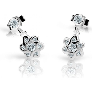 Danfil detské náušnice kvetiny C2149 z bieleho zlata white puzeta