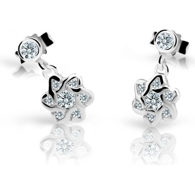 Danfil detské náušnice kvetiny C2149 z bieleho zlata white puzeta