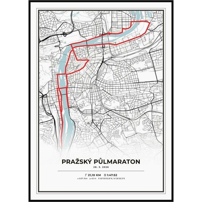 Jen tak z lásky Mapa vaší trasy – plakát z GPX pro běžce, cyklisty i turisty Barevná varianta: Bílá, Rozměr plakátu: 50 × 70 cm (tištěný plakát) – Hledejceny.cz