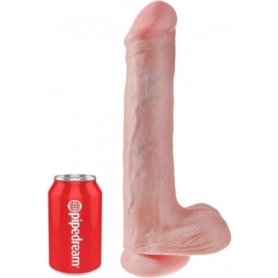 King Cock 13" Cock with Balls Flesh Dildo Béžový