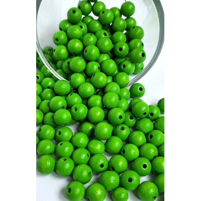Detoa dřevěné korálky světle zelené 10 mm 10 ks