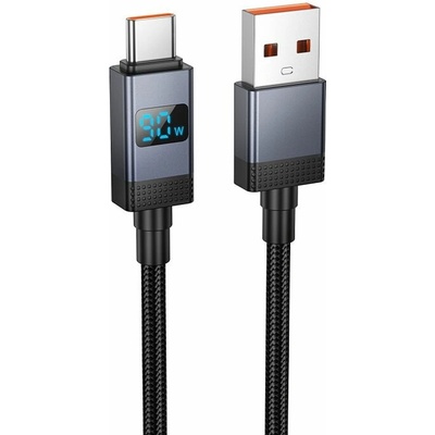 Hoco X118 USB C na USB C 3A 60W s displejem 1m černý