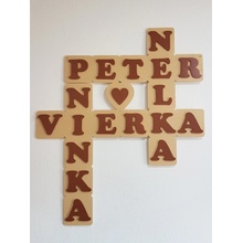 Lymfy Scrabble vaše jména na zeď hnědá béžová