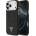 GUESS Гръб Guess PU Leather Triangle Logo MagSafe Case за iPhone 17 Pro - Черен