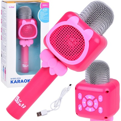 JOKO Bezdrátový mikrofon Karaoke Cat Růžová