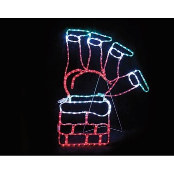 ACA Lighting LED Vianočný Santa + Komín 264 LED IP44