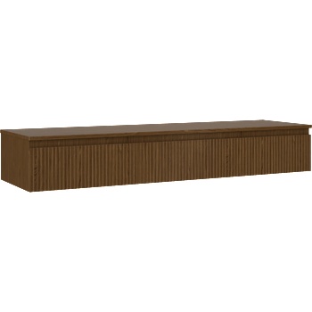 Mexen Rivel шкаф за баня под мивка 160 см с плот, 1 чекмедже, оребрен, орех (91A20-16023-1-BFC86)