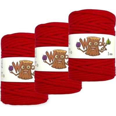 Woody Crafts 3x Woody 5 mm – Červená (100m)