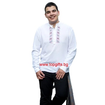 Image 1 of Мъжка риза с двойна бродерия