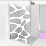 Mexen Kioto душ стена Walk-in 90 x 200 cm, бяла вълна 8 mm, златна - 800-090-101-50-97 (800-090-101-50-97)