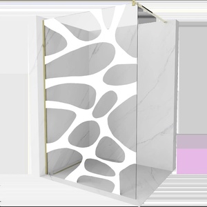 Mexen Kioto душ стена Walk-in 90 x 200 cm, бяла вълна 8 mm, златна - 800-090-101-50-97 (800-090-101-50-97)