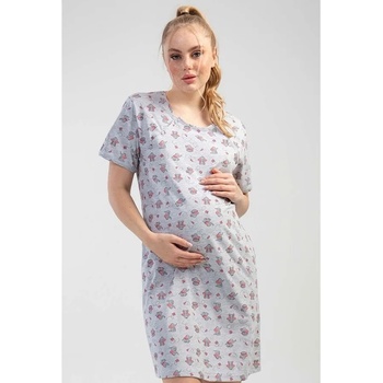 Image 1 of Нощница за бременни и кърмачки в сиво със слончета