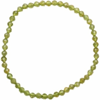 Nefertitis Olivín náramek extra AA kvalita broušené korálky 4 mm NF9163 obvod cca 16 až 21 cm
