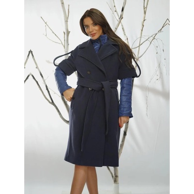 Radek's collection Дамско елегантно палто в синьо в комбинация със спортно яке 11916l/5/p11